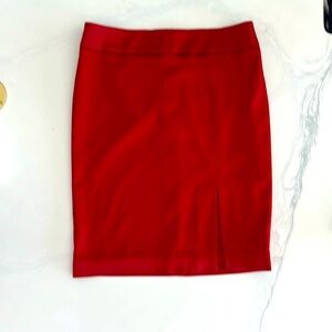 Cache Red Pencil Skirt Knee-Length Slit